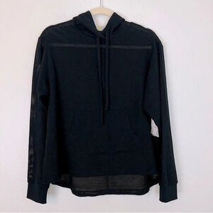 Zella All Day Mesh Pullover Hoodie Black XS Workout Gym Athleisure Pool NWT